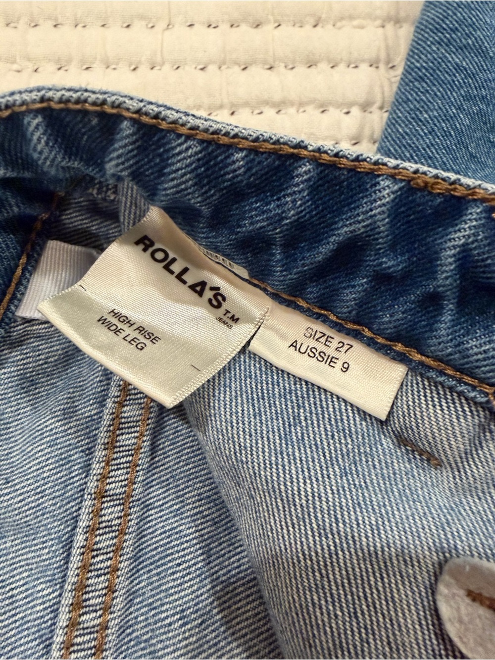 Rolla’s Sailor Jean - High-Rise Wide Leg Jeans in Ashley Blue - Picture 8 of 11